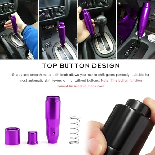 Automatic Shift Knob with Push Button, 5.7" Weighted Shifter Lever Handle Car - Image 6