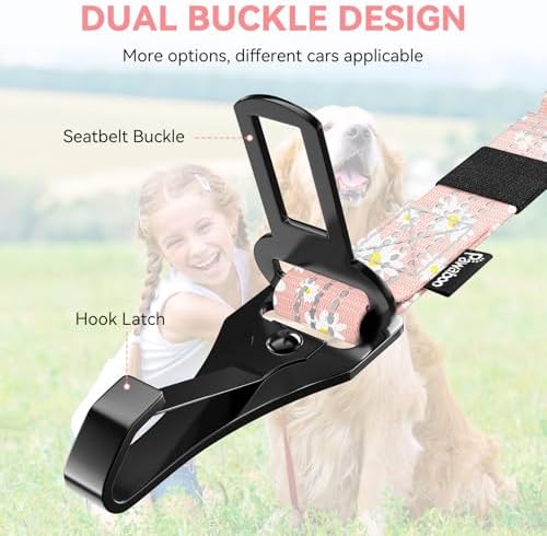 Pawaboo Dog Car Seat Belt– Reflective & Adjustable Dogs Cars Harness Leash - Image 3