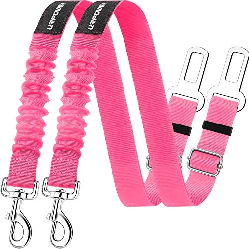 URPOWER 2 Pack Dog Seat Belt, Retractable Dog Car Harness Adjustable Pet Safety by URPOWER