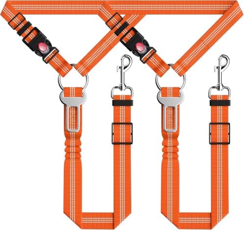 Seyezo Dog Car Seat Belt for Car, 2 Piece Set Retractable Dog Car Harness by Seyezo