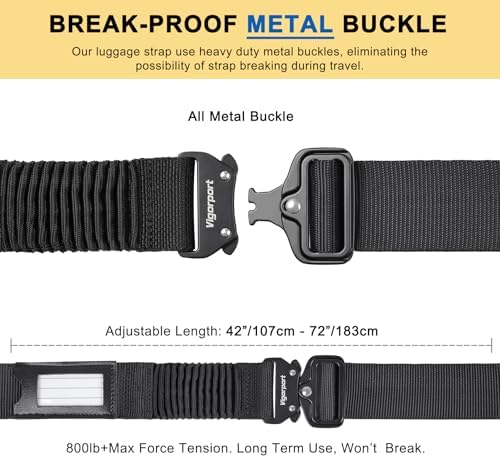 Vigorport Luggage Straps for Suitcases TSA Approved Suitcase Belt - Image 3