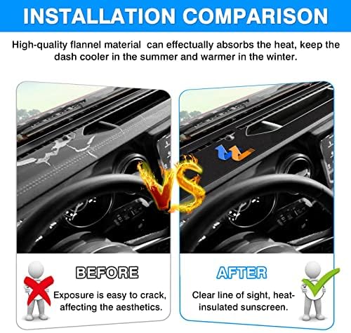 Autorder Dashboard Cover Mat for 2020-2024 Jeep Gladiator JT Accessories Dash - Image 3