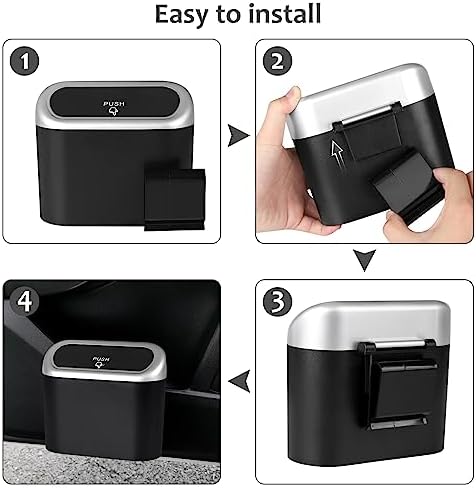 Accmor Car Trash Can with Lid, Mini Vehicle Trash Bin Car Dustbin Garbage - Image 3