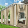 Outdoor Curtains for Patio Waterproof, 6 Drape Panels by RichSets