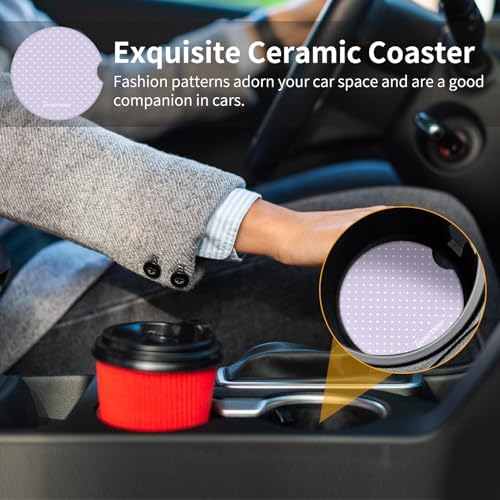 Cute Fashion Polka Dot Car Coasters 2 Pack - Image 5