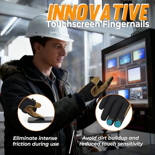 HANDLANDY Work Gloves for Men & Women, Utility Mechanic Working Gloves Touch - Image 4
