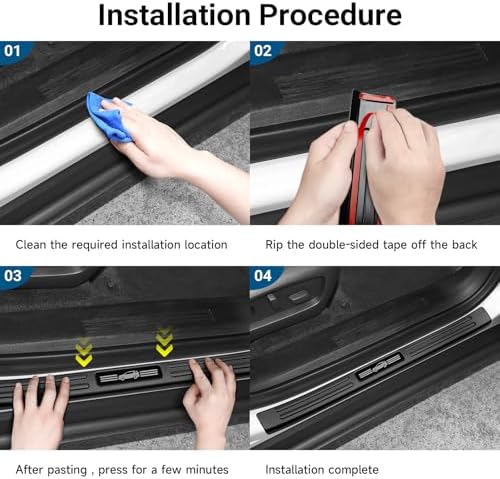 4PCS Door Sill Protector for Chevy Equinox 2025 2026 Accessories Matte Black - Image 6