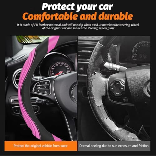 Osilly 15 Inch Artificial Leather Steering Wheel Cover - Image 4