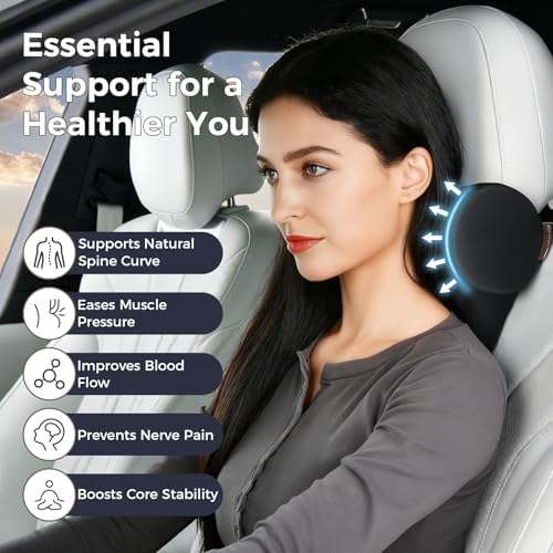 Coverado Car Headrest Pillow, Ergonomic Memory Foam Car Neck Pillow - Image 3