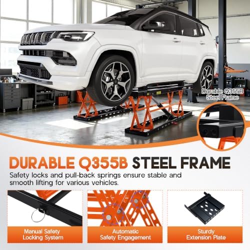 SPECRAFT 7000LBS Orange Portable Hydraulic Car Lift, Home Garage - Image 4