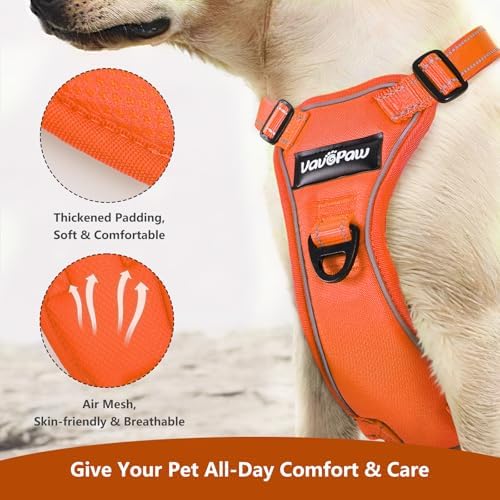 VavoPaw Dog Seat Belt Harness for Car, Dog Car Harness Adjustable Mesh - Image 3