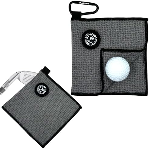 Small Magnetic Golf Towel with Clip, Microfiber Waffle Design by MAGOLFINGolf