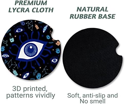 Yonlevres Car Coasters for Cup Holders, Evil Eye, 2 Pack - Image 5