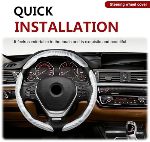 3pcs Universal Carbon Fiber Steering Wheel Cover - Image 6