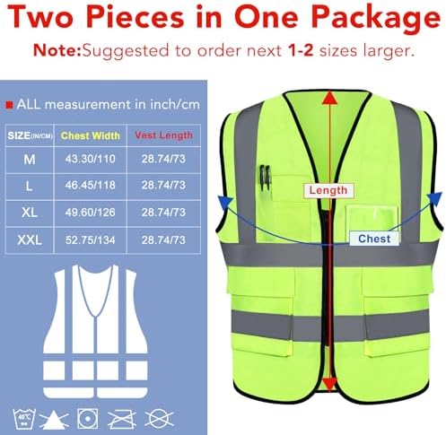XPCARE Reflective Safety Vests For Women Men, High Visibility Security Vest - Image 2