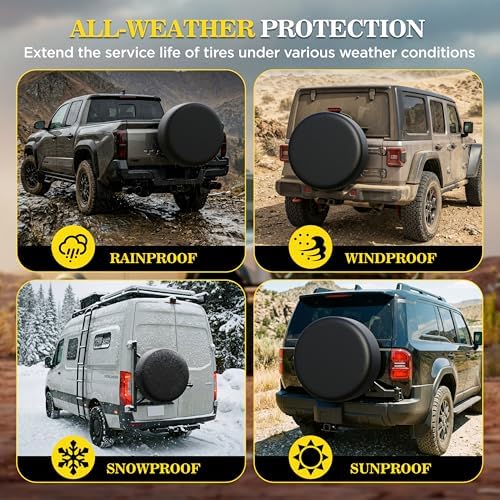 Moonet 32-34 inch Thickening Leather Spare Tire Cover Universal Fit - Image 4