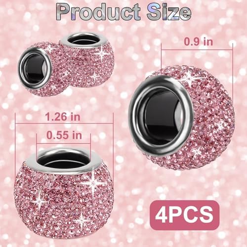 BFXM 4 Pcs Car Headrest Collars, Bling Head Rest Collars Rings Decoration - Image 2