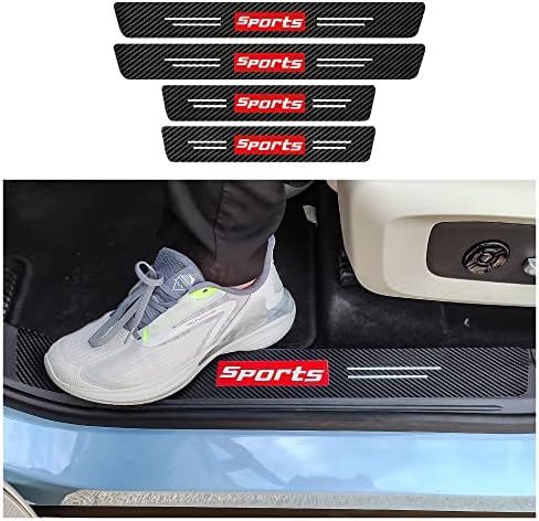 4Pcs Car Door Sill Protector, Sport Carbon Fiber Threshold Anti-Scratch Sticker by NHHC