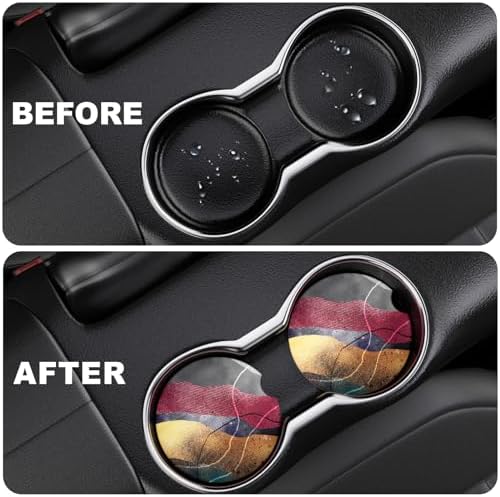 2 Pack Car Cup Holder Coaster, 2.63 inch Anti Slip Insert Absorbent Ceramic Car - Image 6
