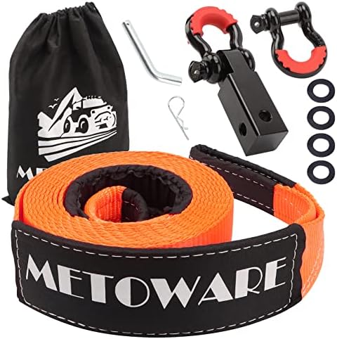 METOWARE Heavy Duty Tow Strap Recovery Kit by METOWARE