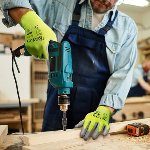 KAYGO Safety Work Gloves, PU Coated, 2-Finger Touchscreen - Image 6