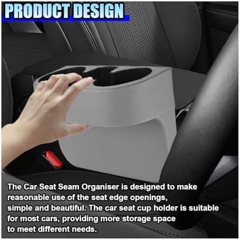 ZIMISI Car Cup Holder, Leather Front Console Gap Filler Organizer - Image 3
