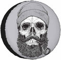 Skull Spare Tire Cover 15 inch Sailor Sea Captain Hipster Pipe Beard Skeleton by NOMEDOGYIM