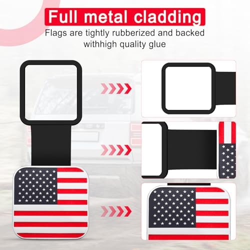 UYYE 2 Inch Rubber Trailer Hitch Cover, American Flag Rubber Hitch Tube Cover - Image 3