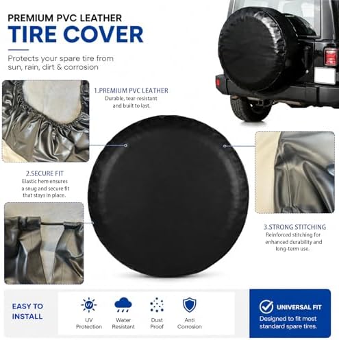 KNUOPYT Black Spare Tire Cover S - Image 6