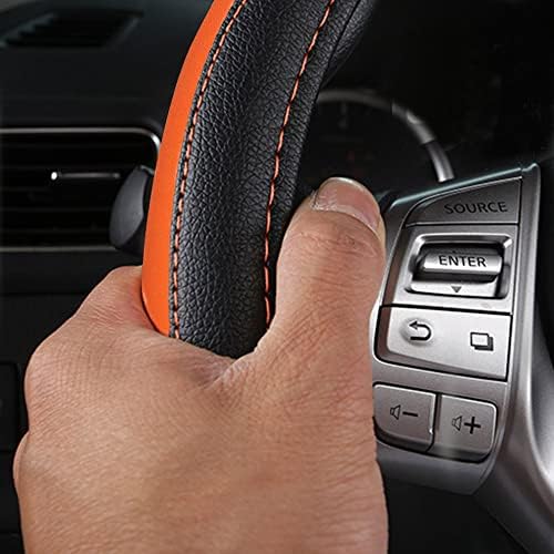 Leather Car Steering Wheel Cover, Universal Fit - Image 6