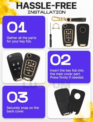 Lucrum Compatible with Chevy, Buick Key Fob Cover & Keychain - Image 6