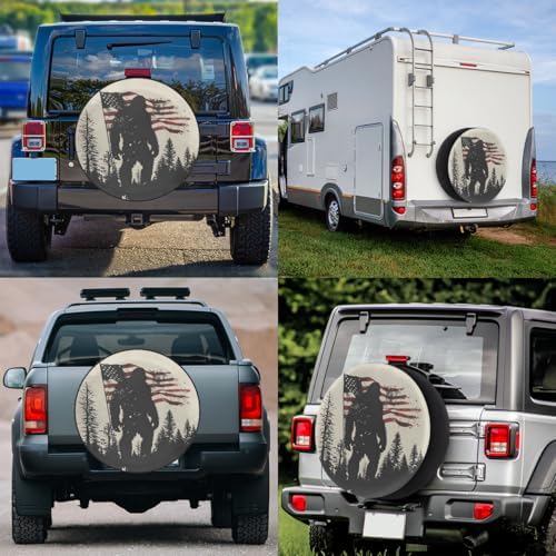 Rv Spare Tire Cover Wheel Bigfoot Mountain American Flag Tire Covers Wheel - Image 6