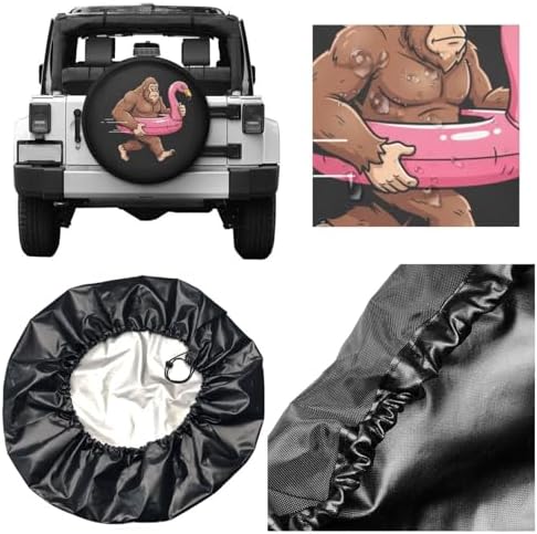 Funny Bigfoot Flamingo Spare Tire Cover Wheel Protector Universal Fit - Image 5