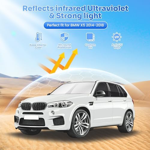 Canvcle Window Shades for 2014-2018 BMW X5 Accessories Windshield Sun Shade - Image 2