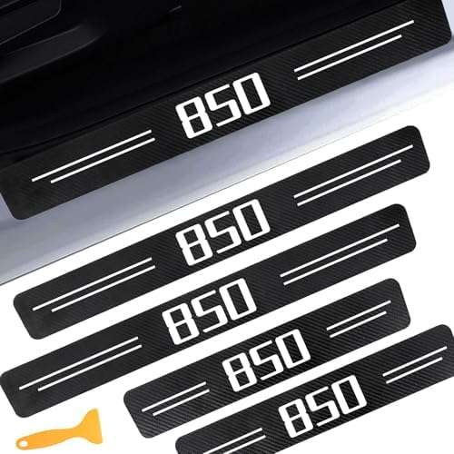 Door Sill Protectors for M-Series M850i, Carbon Fiber Leather Front/Rear Door by CHIYLE