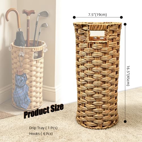 Rattan Umbrella Stand with Drip Tray - Image 2