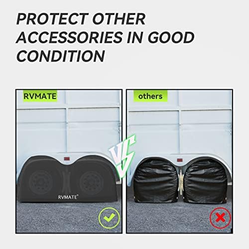 RVMATE RV Tire Covers, Dual Axle Wheel Cover 1 Pack, Fits 27"-30" Dia. Tire - Image 5
