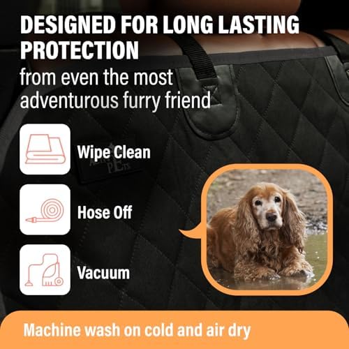 Active Pets Orange XL Dog Car Hammock Back Seat Cover, Waterproof Backseat - Image 6