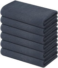Homaxy 100% Cotton Waffle Weave Kitchen Towels, 6 Pack, Dark Grey by Homaxy