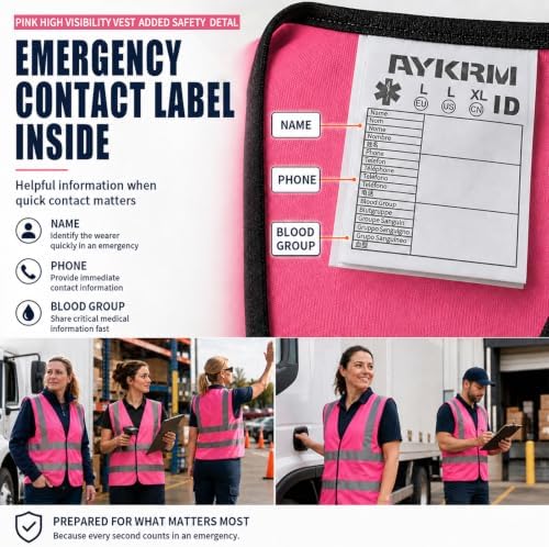 AYKRM 12 colour High visibility viz vest hi vis viz reflective work - Image 6