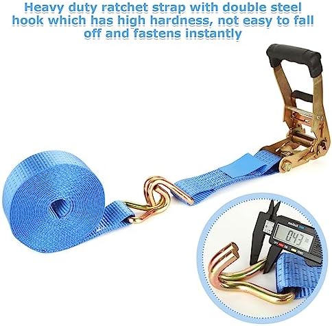 2 Pack 2 Inch Ratchet Straps Heavy Duty 20ft Tie Down Straps Ratchet - Image 4