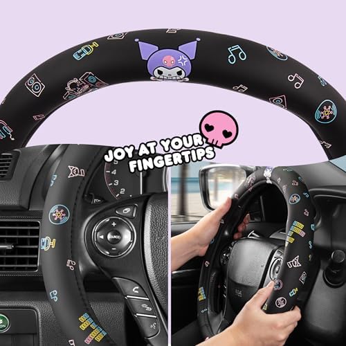 Sanrio Hello Kitty and Friends Kuromi Black Car Steering Wheel Cover, Universal - Image 6
