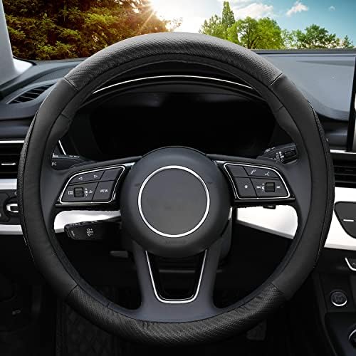 YHONGJT Soft Microfiber Leather Car Steering Wheel Cover, Universal Fit 15 Inch - Image 3
