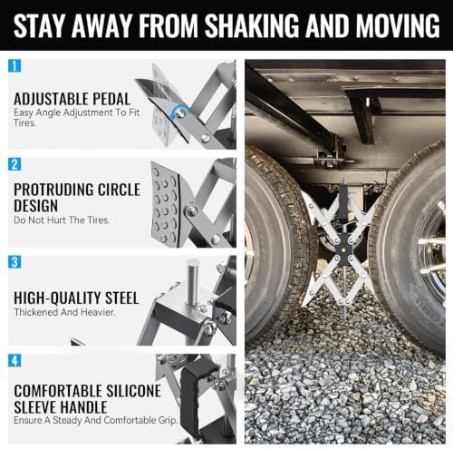 RV Wheel Stabilizer, X Shape Wheel Chocks Designed to Prevent Tire Wobble - Image 3