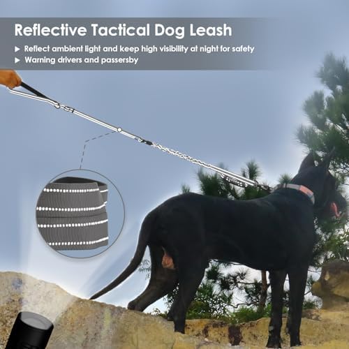 AUBELL Tactical Dog Leash Heavy Duty, 4-6ft No Pull Bungee Leash - Image 4
