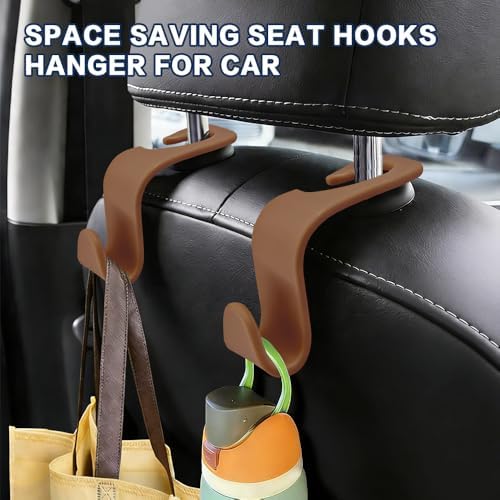4PCS Car Seat Headrest Hooks, Car Purse Hook, Seat Back Organizer Storage - Image 3
