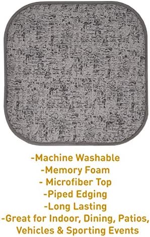 Sweet Home Collection Chair Cushion Memory Foam Pads Honeycomb Pattern Slip Non - Image 3