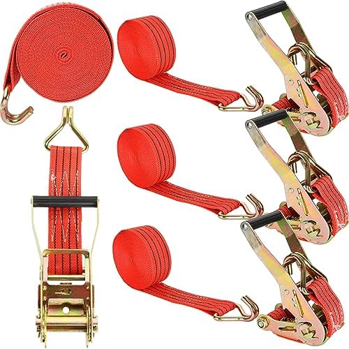 4Pk 2" x20ft Ratchet Tie Down Straps by HNBun