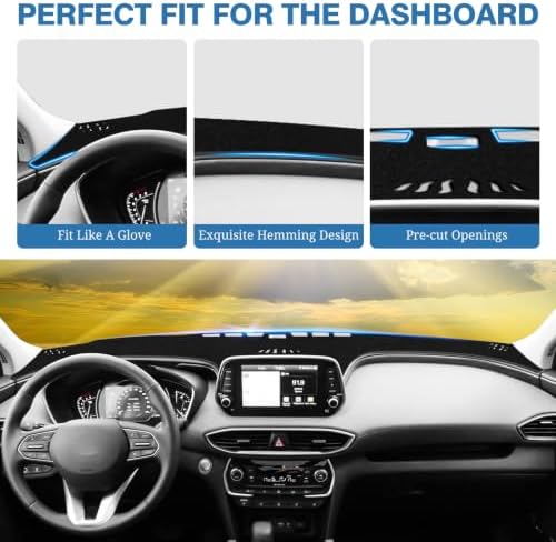 FIILINES Dash Cover for 2019 2020 2021 2022 2023 Hyundai Santa Fe, Dashboard - Image 4