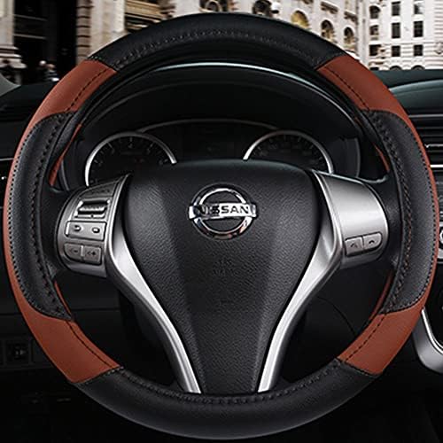 Leather Car Steering Wheel Cover, Universal Fit - Image 3